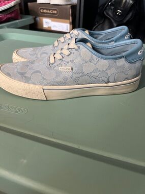 COACH Light Blue Signature Canvas Sneakers
